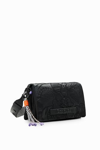 Desigual Alpha Dortmund Flap 2, Accessories PU Across Body Bag Mujeres, Negro, Talla única