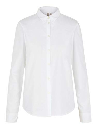 PIECES Pcirena LS Oxford Shirt Noos, Blusa Mujer, Blanco (Bright White Bright White), 42 (Talla del Fabricante: Large)