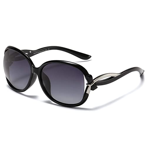 DUCO gafas de sol con estilo de las gafas de sol polarizadas 100% protección UV 2229 (Marco negro)