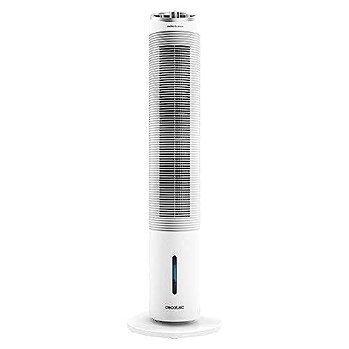 Cecotec Climatizador evaporativo de Torre EnergySilence 2000 Cool Tower. 60 W, Depósito extraíble de 2 litros, 3 Velocidades, Oscilación de 60º, Caudal de Aire de 800 m3/h