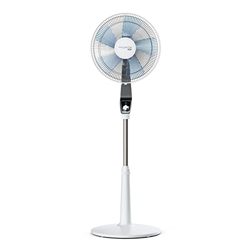 Rowenta Turbo Silence Extreme, Ventilador de Pie Silencioso, Oscilación Automática, Modo Noturno, 4 velocidades, 30 cm, Orientación y Altura Ajustable, Con Aspas, Moderno, Color Blanco VU5640