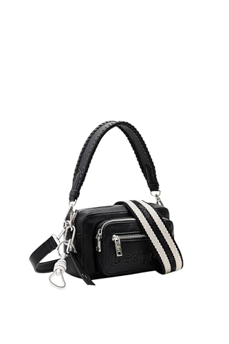 Desigual Half Logo 24 Cambridg, Accessories PU Across Body Bag Mujeres, Negro, Talla única