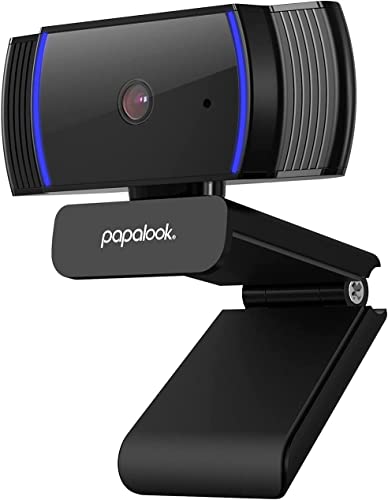 papalook AutoFocus Webcam 1080P con Microfono para PC, AF925 USB Cámara Web Enfoque Automático para Streaming, CAM Compatible con Zoom/Skype/Teams - Negro