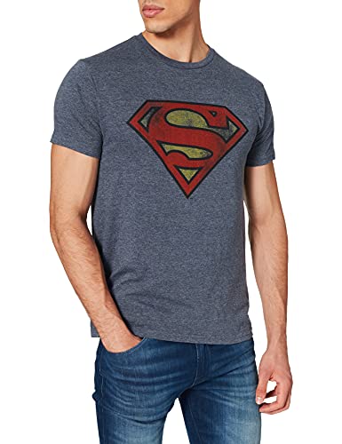 Superman T-Shirt Camiseta, Azul, XL para Hombre