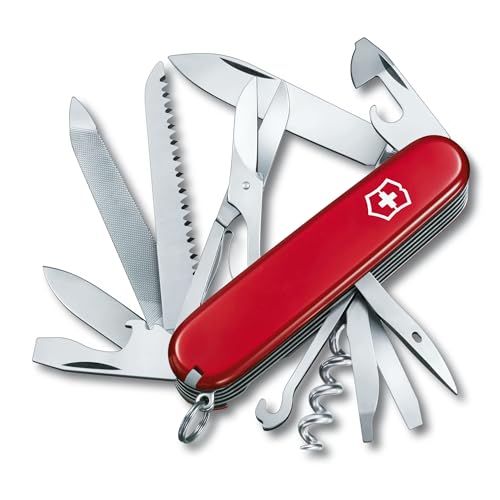 Victorinox Ranger, Navaja suiza con 21 funciones, incluyendo sierra para metal, cincel de madera y tijeras, de color rojo