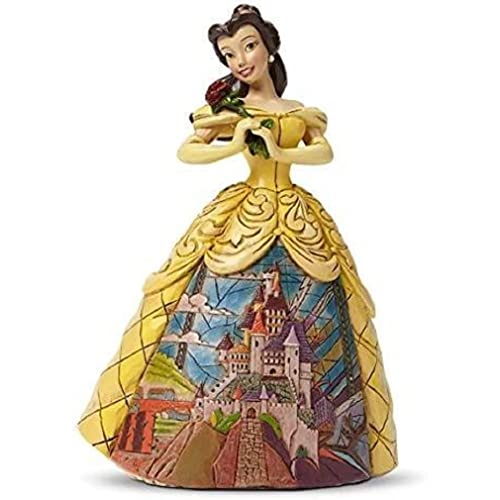 Disney Traditions, Figura de Bella y Bestia bailando con palacio, para coleccionar, Enesco