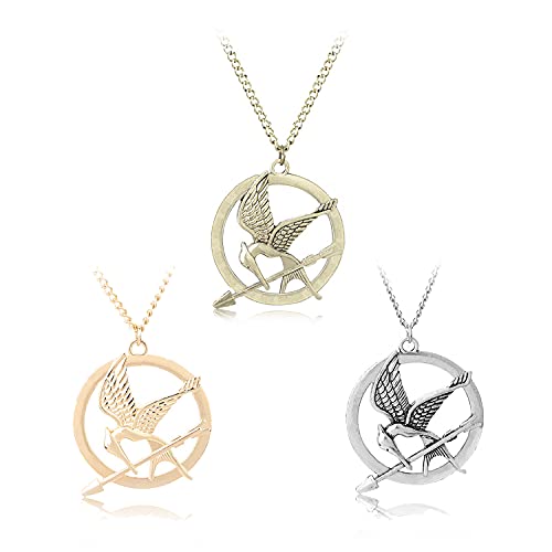 Collar con colgante de cadena de Sinsajo de Katniss Everdeen de The Hunger Games, talla única, Metal