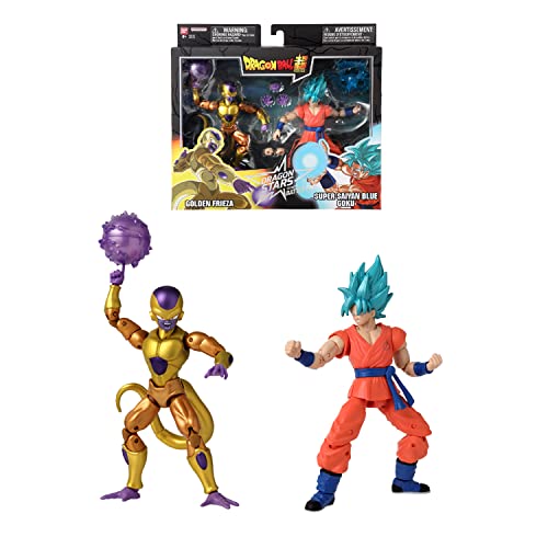 BANDAI - Dragon Ball Super - Figura Dragon Stars 17 cm - Battle Pack - Golden Freezer vs Super Saiyan Blue Goku - 37169