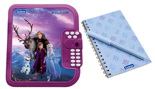 Lexibook Frozen, Diario Secreto electrónico con bolígrafo y Cuaderno incluidos, Interactivo, contraseña, Funciones Divertidas, Efectos de Sonido, Morado/Azul, Color (SD50FZ)