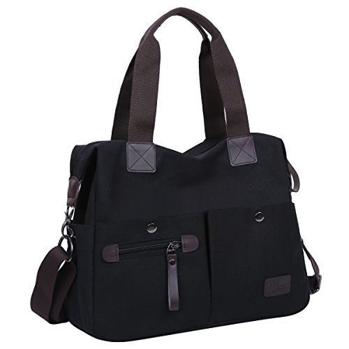 Eshow Bolsos Bandolera para Mujeres, Bolso de Mano de Lona para Shoppers Viaje Casual Escolares