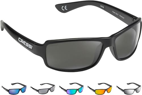 Cressi Ninja Floating - Gafas Flotantes Polarizadas para Deportes con una protección 100% UV Adultos Unisex, Negro/Negro Brillantes