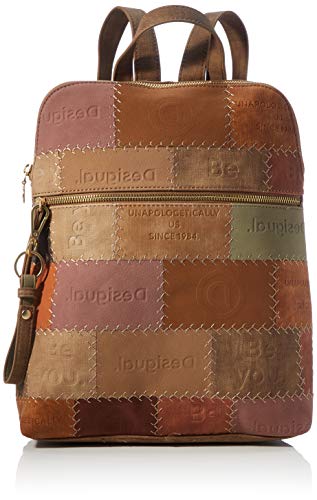 Desigual Accessories PU Backpack Medium, Paquete Trasero para Mujer, marrón, U