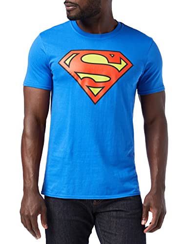 DC COMICS Camiseta Manga Corta Superman Logo Azul Royal M