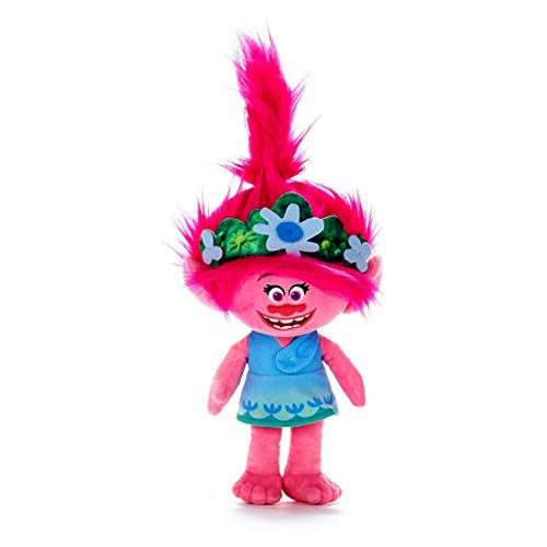 Trolls World Tour - Poppy - Peluche suave de 45 cm, vestido azul