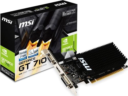 MSI V809-2000R NVIDIA GeForce GT 710 2GB - Tarjeta gráfica (Pasivo, LP/ATX, GDDR3, PCI Express x8 2.0)