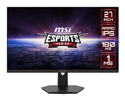 MSI G274F - Monitor Gaming de 27' FHD (1920x1080), 180 Hz / 1ms, 16:9, Rapid IPS, HDR Ready, G-Sync Compatible, Display Port 1.2a, HDMI 2.0 - Negro