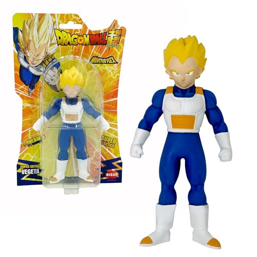 Bizak Monsterflex Figura Vegeta Super Saiyan de Dragon Ball, muñeco súper extensible y elástico, 25 cm, 12 para coleccionar, para adultos fans coleccionistas y niños desde 4 años, (64390230)