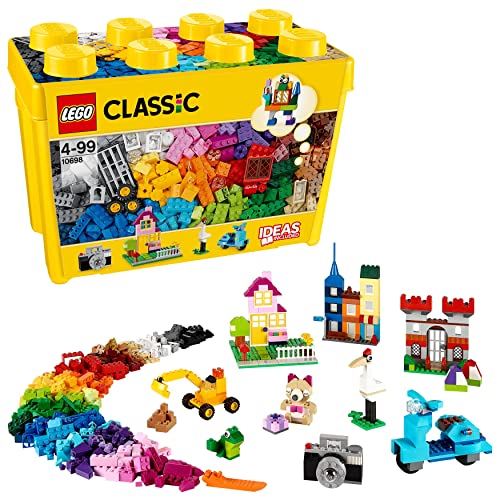 LEGO Classic Caja de Ladrillos Creativos Grande, Juguetes de Construcción y Manualidades para Niños y Niñas de 4 Años o Más, Animales, Casas y Coches de Juguete, Regalos de Cumpleaños Infantiles 10698