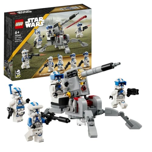 LEGO Star Wars TM Pack de Combate: Soldados Clon de la 501, Juego de Batalla, Vehículo AV-7, Juguete para Construir, Mini Figuras, Guerras Clon 75345