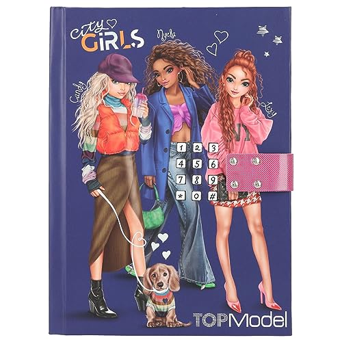 Depesche 12711 TOPModel City Girls - Agenda con código numérico y Sonido, Libro con 80 páginas rayadas e ilustradas a Todo Color