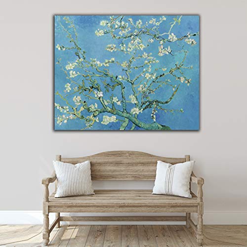 Desconocido Cuadro Lienzo Flor de Almendro Vicent Van Gogh – Varias Medidas - Lienzo de Tela Bastidor de Madera de 3 cm - Impresion Alta resolucion (100, 79)