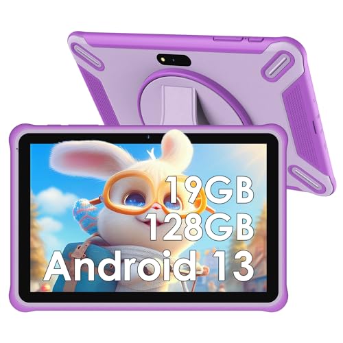PIXPEAK Tablet para niños 10 Pulgadas, 19GB RAM 128GB ROM (SD Expandible), Android 13.0, Control Parental, Pantalla HD IPS, 5MP+2MP, WiFi, Bluetooth, Tablet Educativo (Rosa)