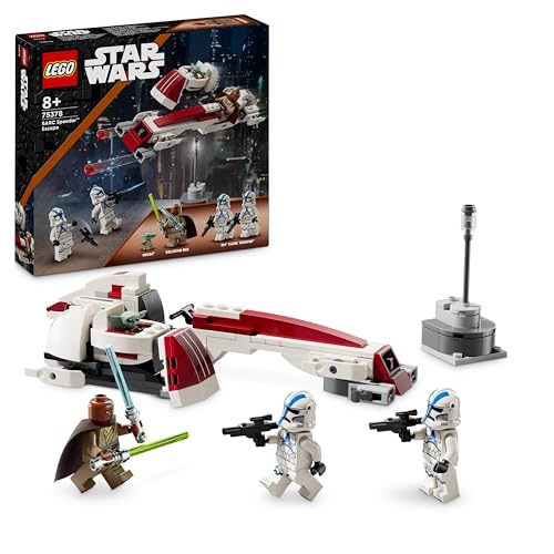 LEGO Star Wars: The Mandalorian Huida en Speeder BARC, Moto con Sidecar de Juguete de Construcción Inc. Kelleran Beq y Grogu (Baby Yoda), Regalo para Niños, Niñas y Fans de 8 Años o Más 75378