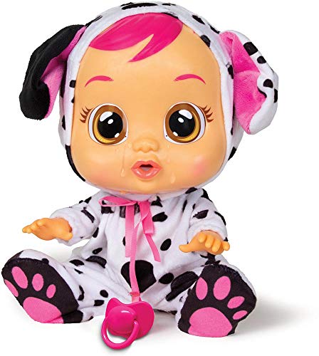 BEBÉS LLORONES Dotty Muñeca Interactiva que llora de verdad con chupete y pijama de Dalmata - Juguete y Regalo para niñas y niños +18 Meses