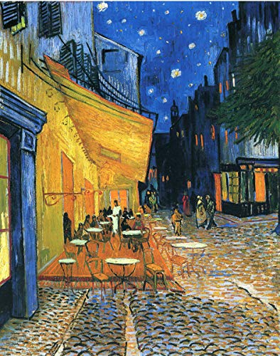 Wallbuddy Pintura de Vicente Van Gogh Terraza de Café Por la Noche 1888 Pintura al Óleo Póster Obra y Arte de Van Gogh (30cm x 40cm)